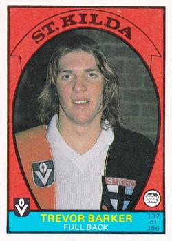 1978 Scanlens VFL #137 Trevor Barker Front